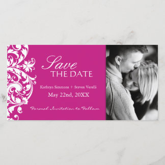 Fuschia Save The Date Invitation