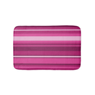 Fuschia stripes bathroom mat