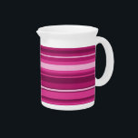 Fuschia stripes beverage pitcher<br><div class="desc">Irregular horizontal stripes in different shades of bright pink</div>