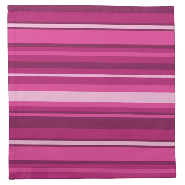 Fuschia stripes cloth napkin (Front)