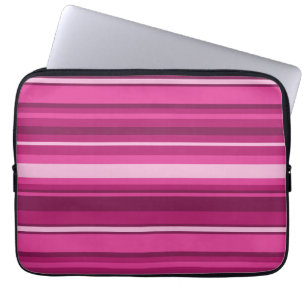 Fuschia stripes laptop sleeve
