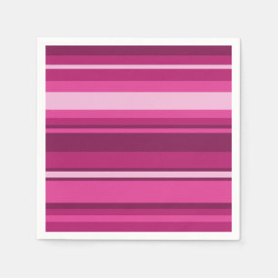 Fuschia stripes paper napkins