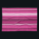 Fuschia stripes towel<br><div class="desc">Irregular horizontal stripes in different shades of bright pink</div>