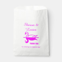 Fuschia Swans Favor Bag