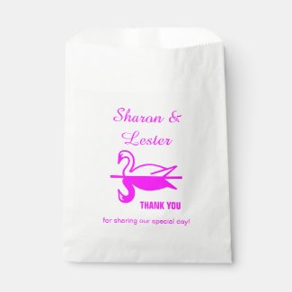 Fuschia Swans Favor Bags