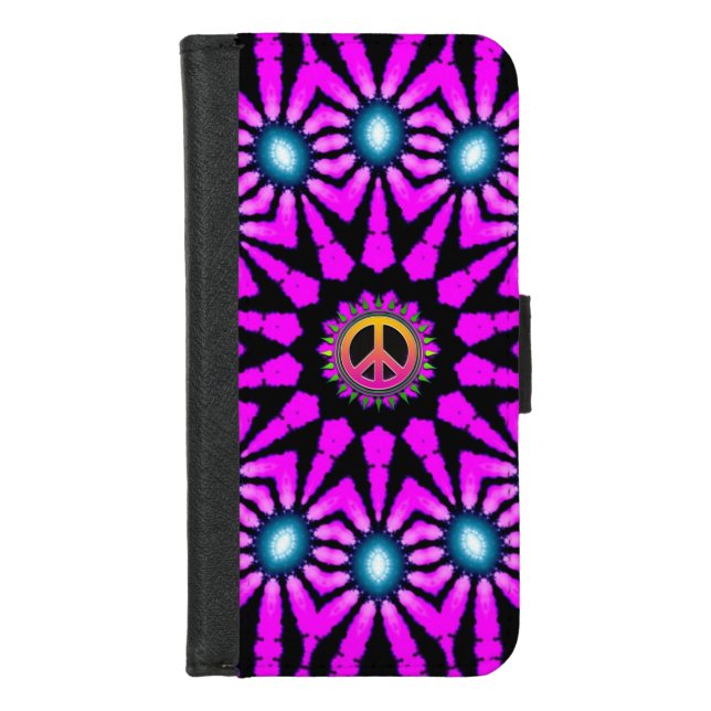 Fuschia Tie-Dye Peace Sign iPhone 5 Case (Front)