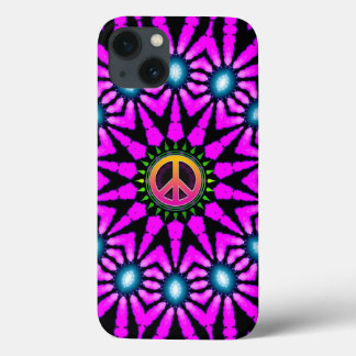 Fuschia Tie-Dye Peace Sign iPhone 6 Case