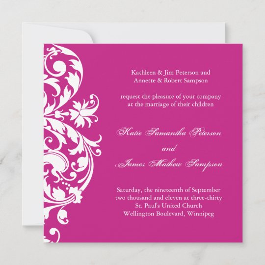 Fuschia Wedding Invitation | Zazzle.com