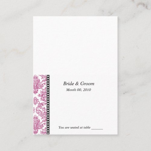 Fuschia Wedding Placecards Business Cards