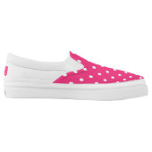 Fuschia White Polka Dots Zipz Slip On Shoes (Left Shoe Inside)