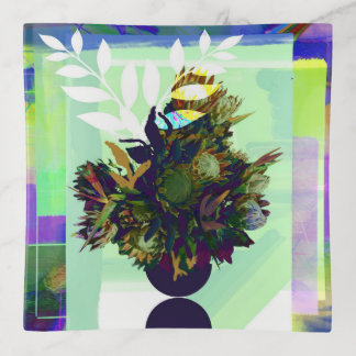 Fused Glass Trinket Tray Abstract Design