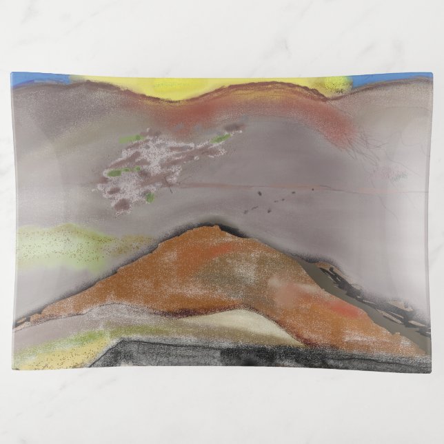 Fused Glass Trinket Tray-Abstract Design Tray (Front)