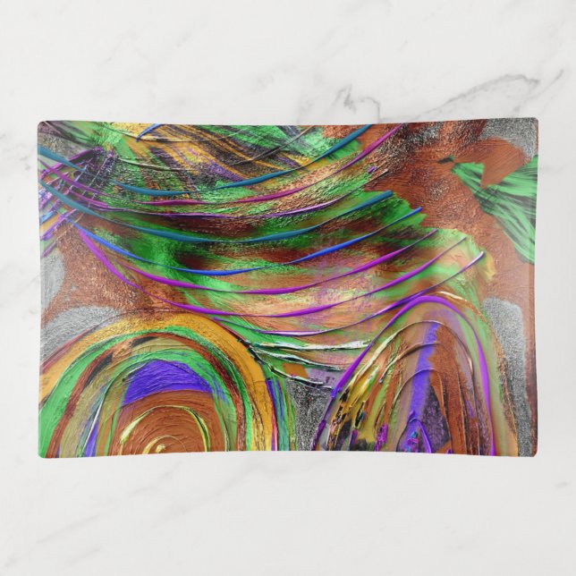 Fused Glass Trinket Trays-Abstract Design Tray (Front)