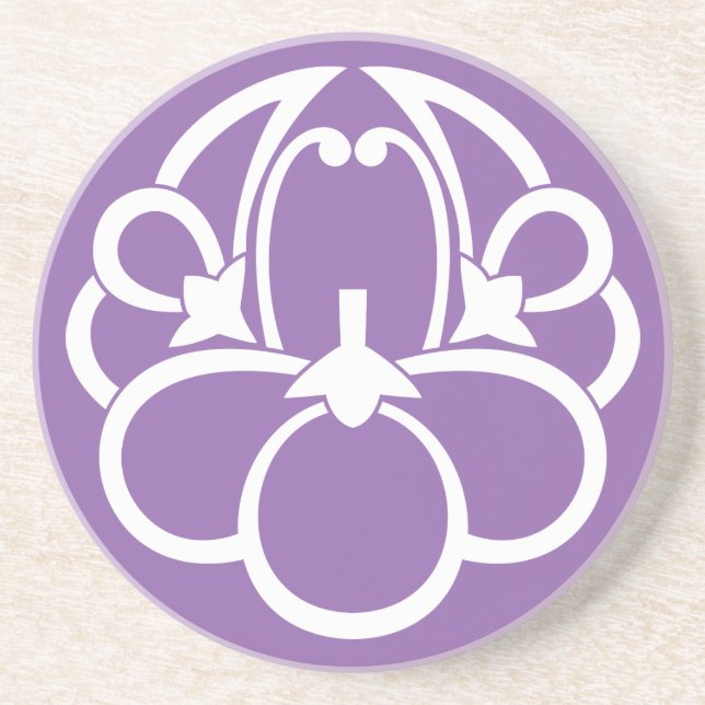 Fusen-style shadowed ume (h) sandstone coaster (Front)
