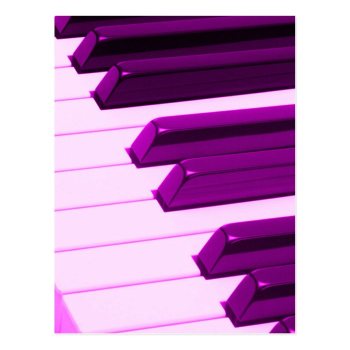 Fusha Pink Piano Or Organ Keyboard Post Card