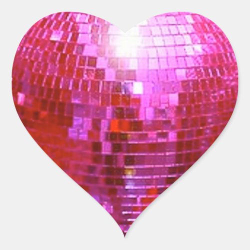 FUSHIA DISCO BALL DANCE PARTY HEART STICKER