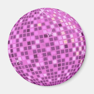 FUSHIA Disco-ball-on-black-background Magnet