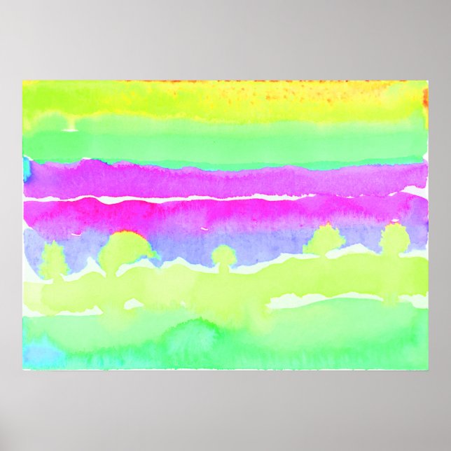 Fushia Fantasy Watercolor 01 Poster (Front)