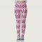 Fushia green lavender white small print leggings
