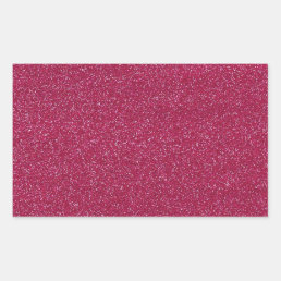Fushia / Hot Pink Faux Glitter Rectangular Sticker