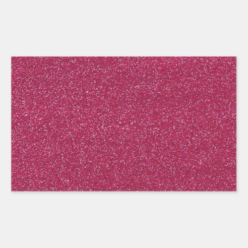 Fushia  Hot Pink Faux Glitter Rectangular Sticker