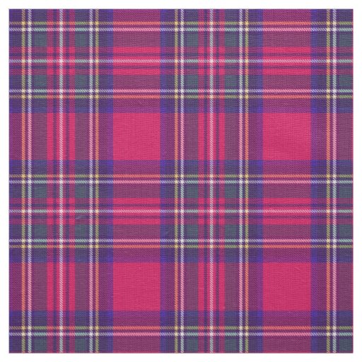 Fushia pink plaid, with blue/green/gold/white fabric