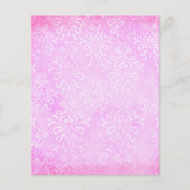 Fushia Pink & White Scrapbook Paper (Front)