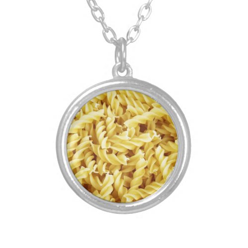 Fusilli Pasta Silver Plated Necklace
