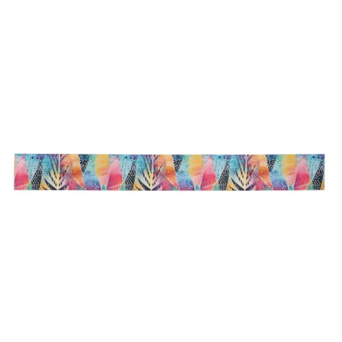 Fusion Harmony Colorful Watercolor Batik Shibori  Satin Ribbon