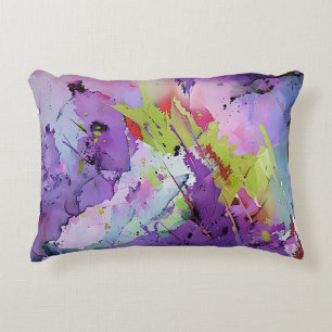 "Fusion of Hues" Contemporary Abstract Art Accent Pillow