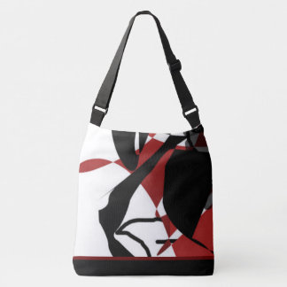 Fusion-Red, Black and White Elementals Crossbody Bag
