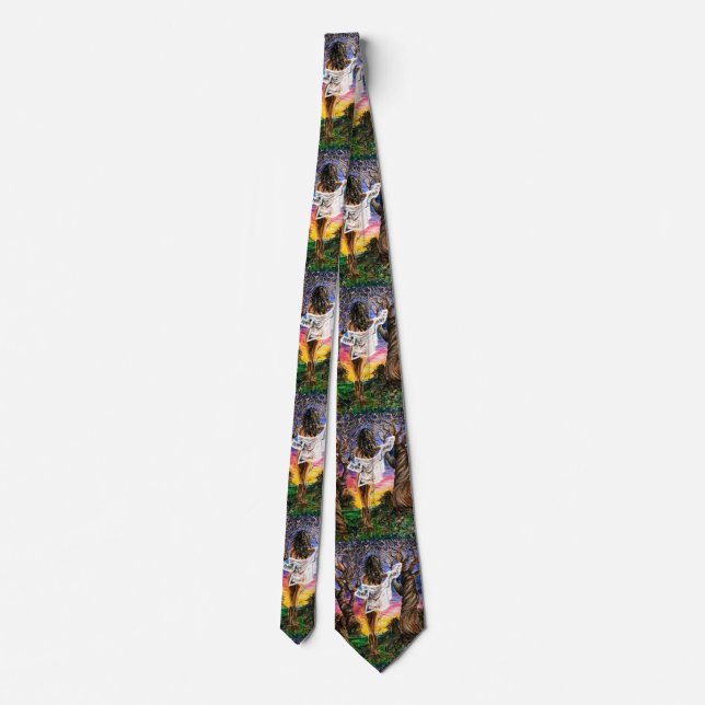 Fusion - Watercolor Painting Art - Elegant Neck Tie (Back)
