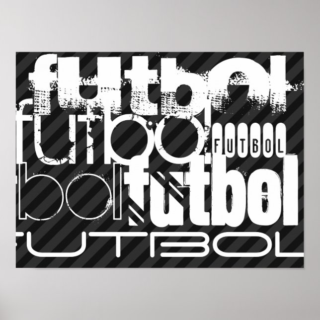 Futbol; Black & Dark Gray Stripes Poster (Front)