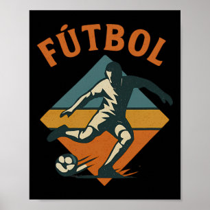 Fútbol Enthusiast's Retro Style Vintage Poster