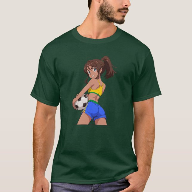 Futbol Girl Brazil T-Shirt (Front)