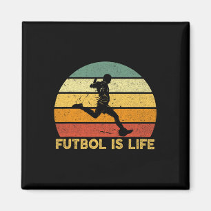 Futbol Is Life Retro Vintage Soccer Player Costume Magnet