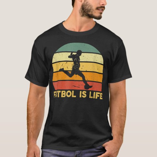 Futbol Is Life Retro Vintage T Soccer Player Costu T_Shirt