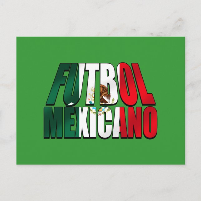 Futbol Mexicano - Soccer lovers Mexico flag logo Postcard (Front)
