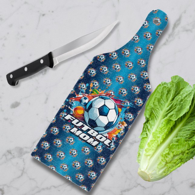 Futbol Mom Soccer Ball Pattern Cutting Board (Creator Uploaded)