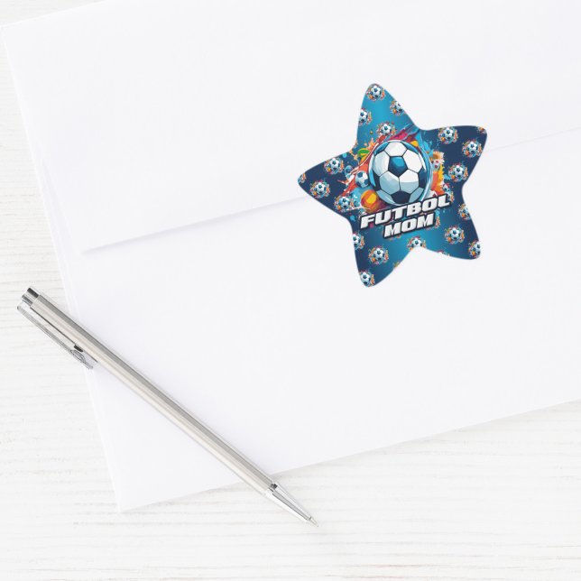 Futbol Mom Soccer Ball Pattern Star Sticker (Creator Uploaded)