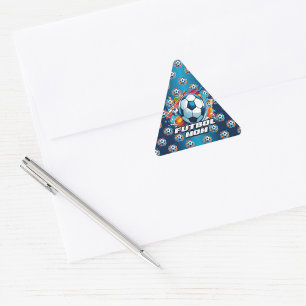 Futbol Mom Soccer Ball Pattern Triangle Sticker