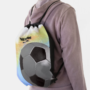 futebol football personalized sport drawstring bag