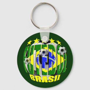 Futebol round brazil soccer ball 5 star gifts keychain