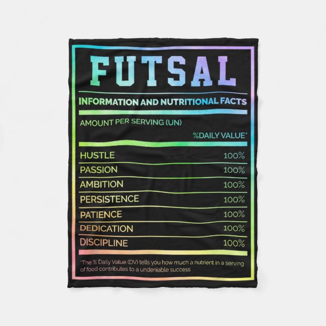 Futsal Information And Nutritional Facts Footbyll  Fleece Blanket (Front)