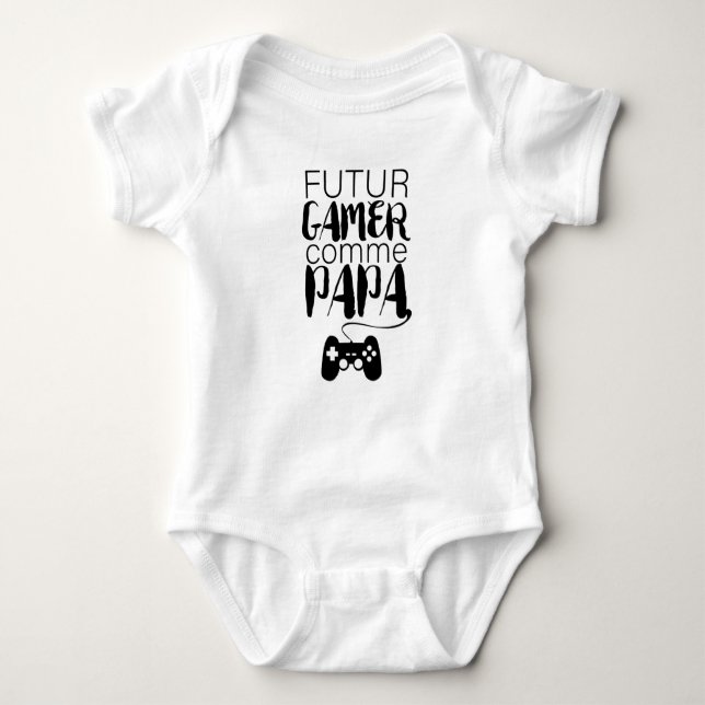 Futur Gamer comme papa Baby Bodysuit (Front)