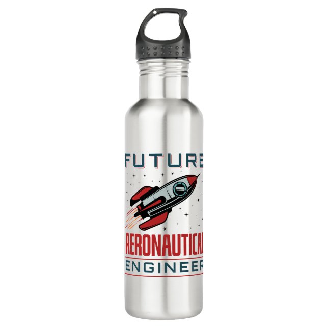 Future Aeronautical Engineer Stainless Steel Water Bottle (Front)