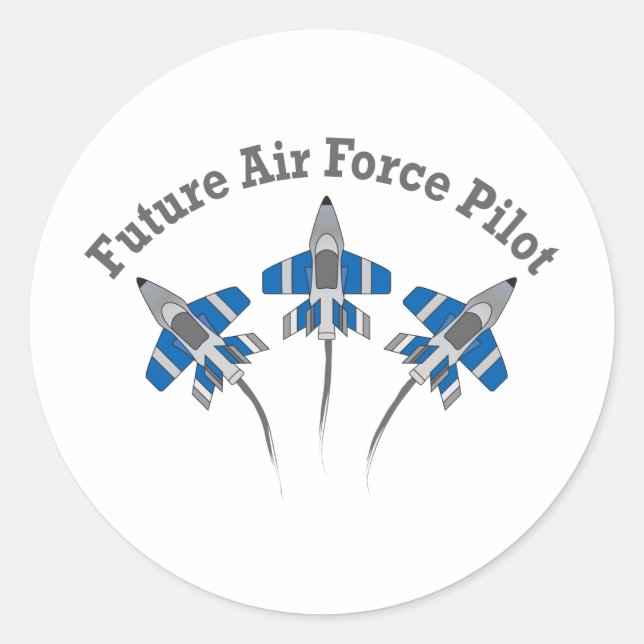 Future Air Force Pilot Classic Round Sticker (Front)