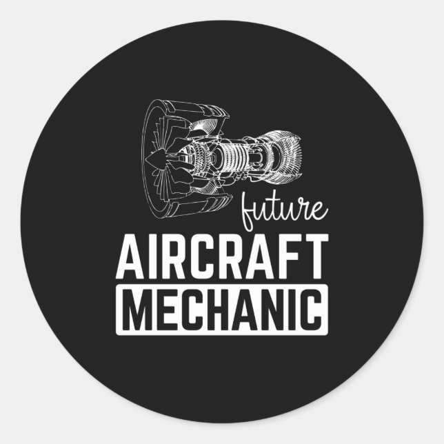 Future Aircraft Mechanic Classic Round Sticker (Front)