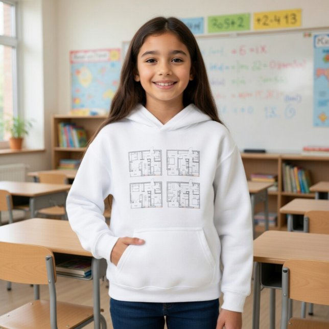 Future Architect Blueprint Kid's Hoodie (Creator Uploaded)
