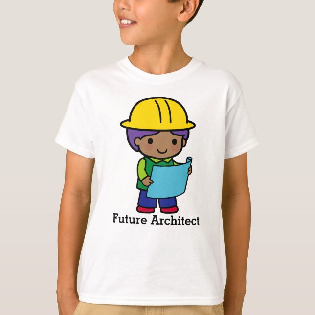 Future Architect boy in yellow hardhat T-Shirt (Front)